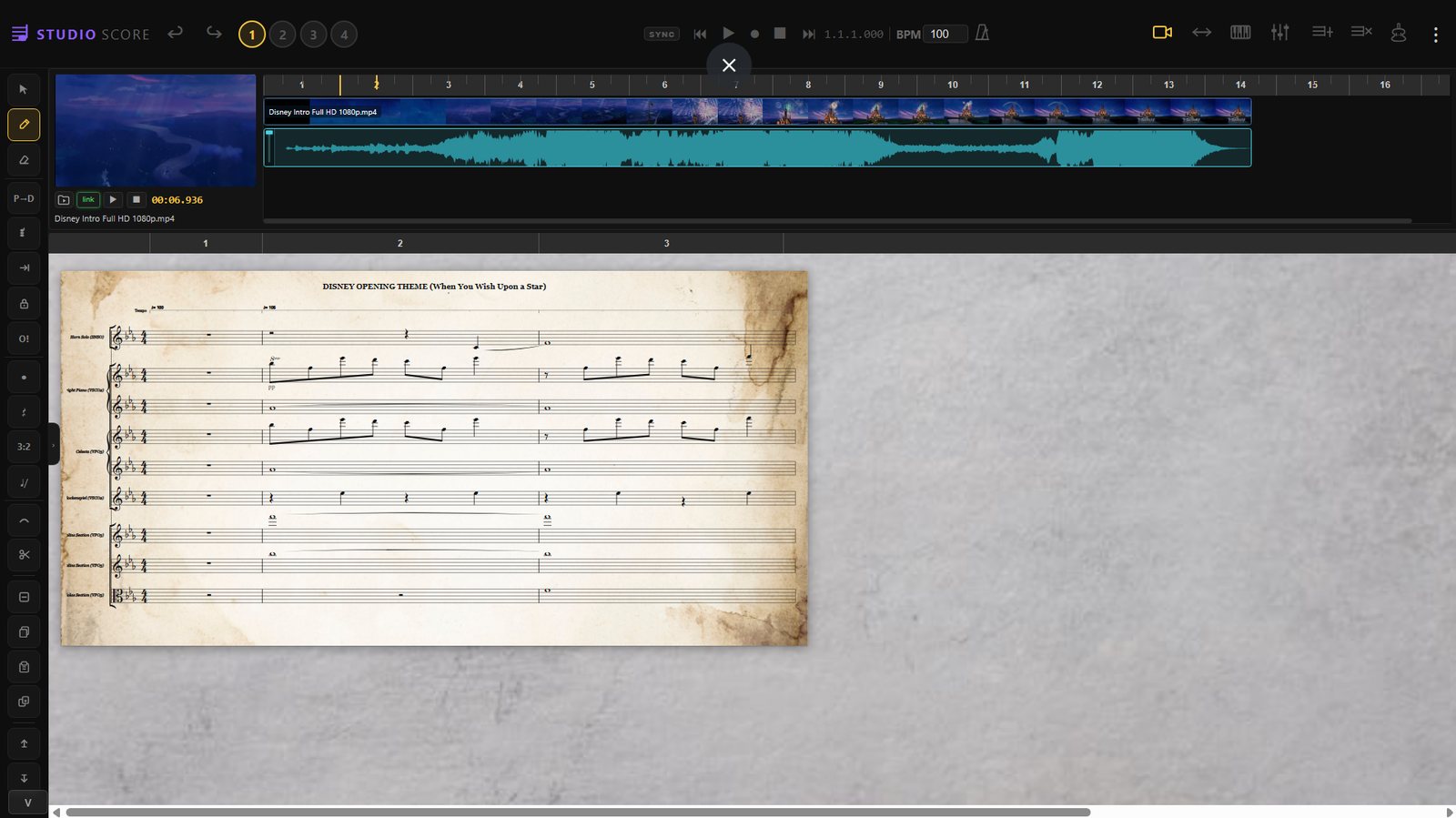 Studio Score — édition de partition synchronisée à la vidéo